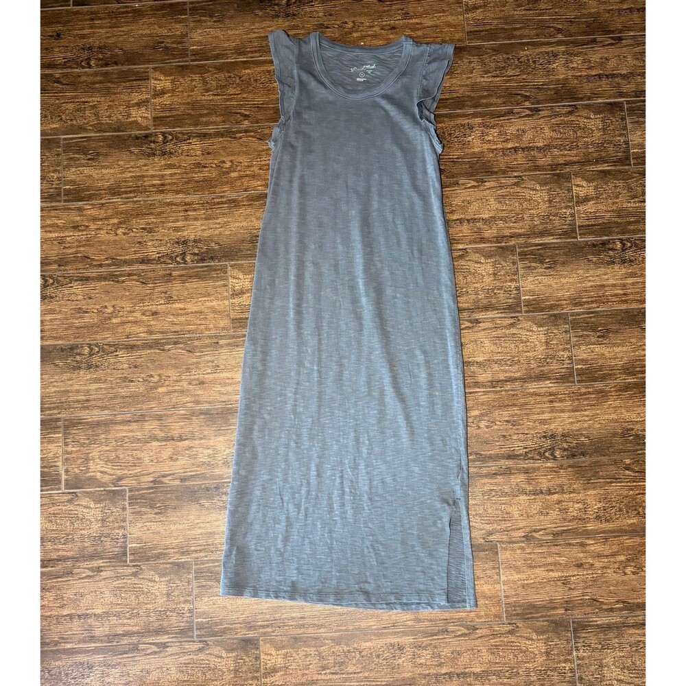 Universal Thread Washed Gray Flutter Sleeve Cotton Midi Dress - XS